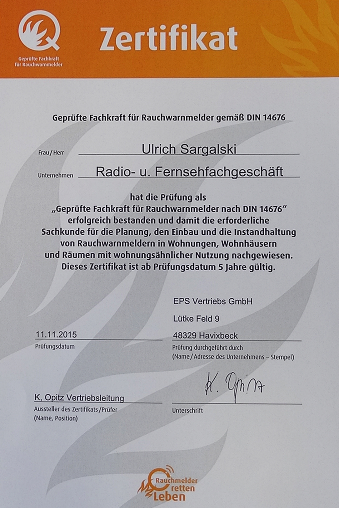 Zertifikat